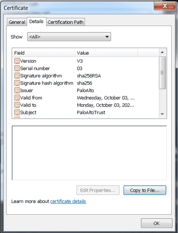 Certification Paths Window